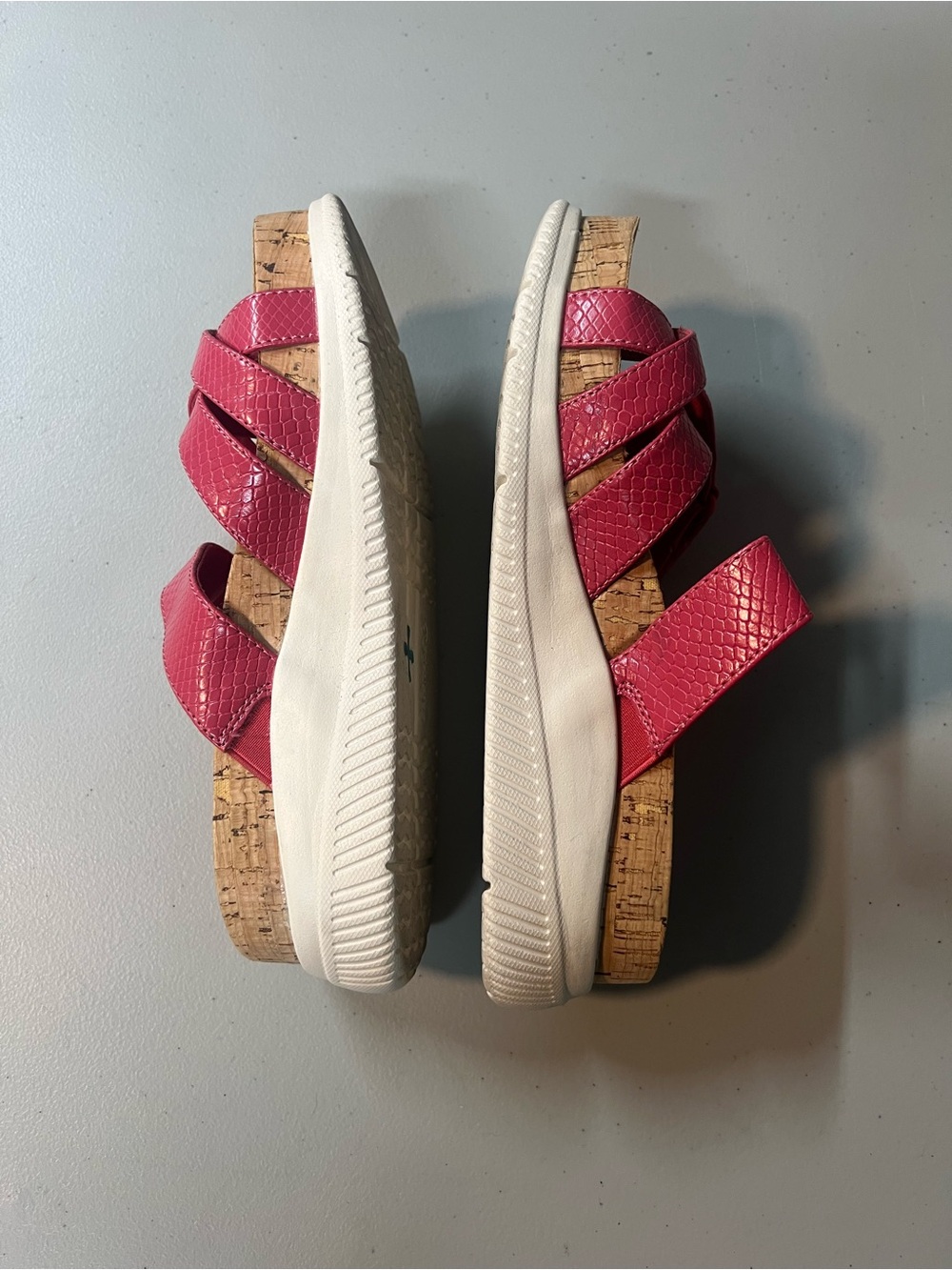 Baretraps Posture+ Selby Pink Strappy Cork Wedge Sandals Women’s Size 7M - Picture 4 of 6